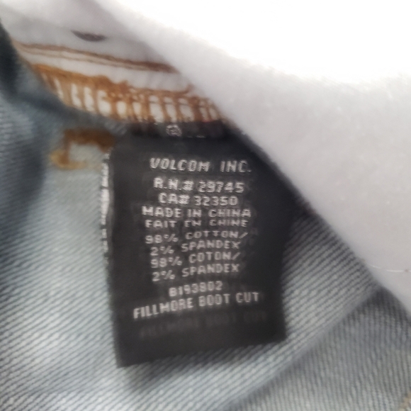 Volcom Boot Cut Wide Leg Jeans Darkwash Juniors Size 11 5 Pocket Denim - Picture 8 of 12